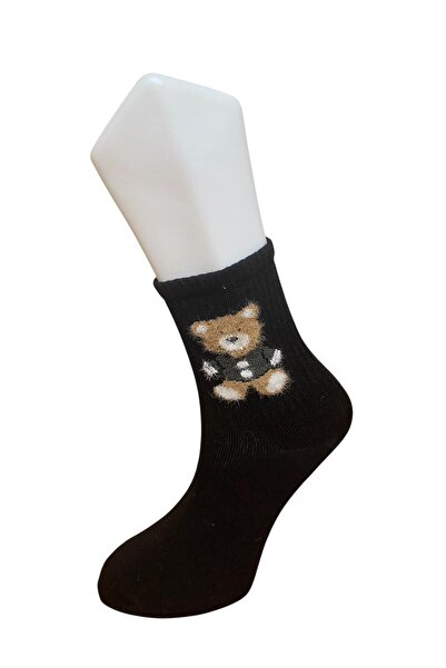 MSA TEKSTİL Kadın Pamuklu Bear Desen Kolej Çorap
