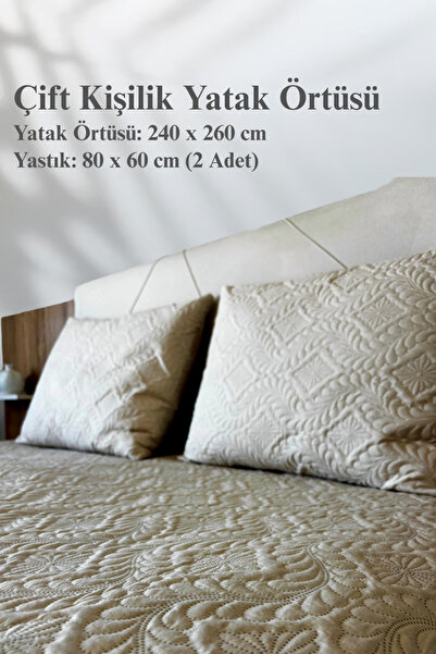 RKT Tekstil Çift Kişilik Yatak Örtüsü Kapitoneli