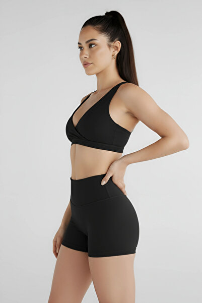 Thestiluxe Mini pantaloni scurți cu talie înaltă flexibili în 4 direcții Colanți Yoga, sport și utilizare zilnică