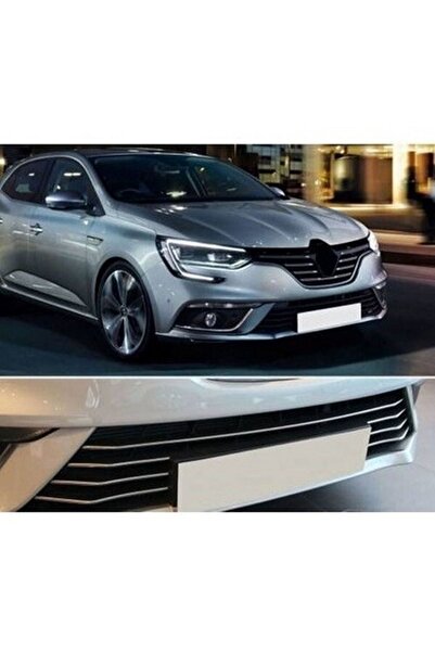 Genel Markalar Renault Megane-4 2016-2020 Model Arası Krom Ön Tampon Çıtası 7...