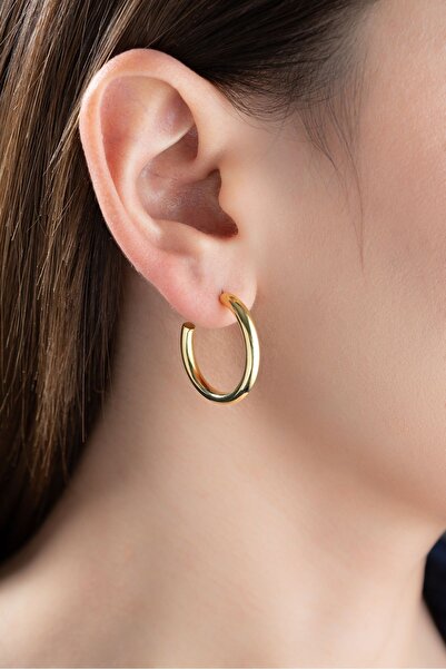 Silvano Jewelry 925 Ayar Gümüş Gold Halka Küpe