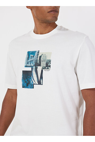 Armani Exchange Ανδρικό μπλουζάκι με λαιμόκοψη με στάμπα σε λευκό χρώμα XM000269 T-SHIRT AF12112 U0009