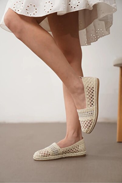 Papuçsepeti 3958 Model Women's Lace Knitted Shoe Basket - Casual Shoes