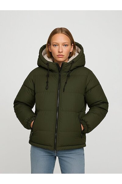 Ltb Πράσινο φουσκωτό μπουφάν με κουκούλα