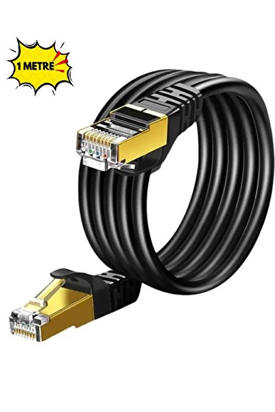 Derwell 1 Metre 1mt Yeni Nesil Rj45 Kablo Cat7u/ftp Altın Kaplama Korumalı 10...