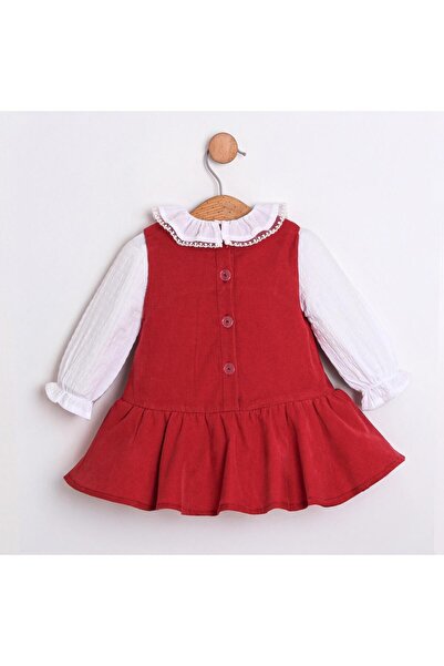 ministok Rabit Embroidered Baby Girl Shirt and Gilet Set