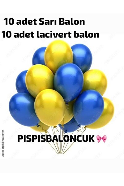 PISPISBALONCUK Sarı ve Lacivert Balon Seti Parti Süsleme doğum günü fenerbahçe