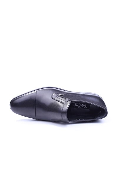 DELFİNO Delfino 581 - Чоловічі чорні класичні гумові черевики з натуральної шкіри без шнурків