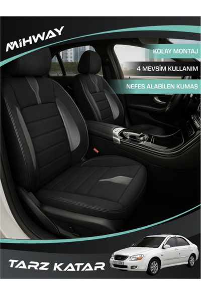 Mihway غطاء مقعد سيارة كيا سيراتو من سلسلة BETELGEUSE باللون الأسود، مجموعة ك...