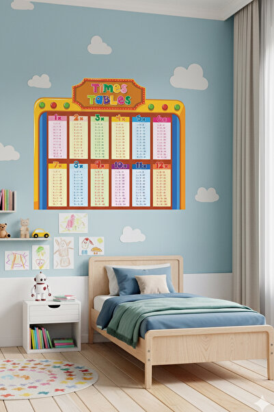 KT Decor Eğitici Çarpım Tablosu Çocuk Odası Duvar Sticker