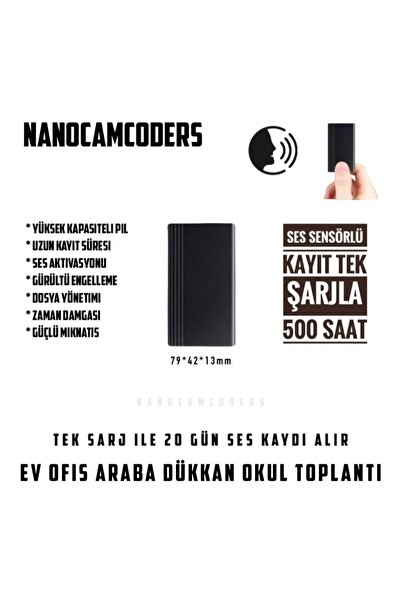 Nanocamcoders 1080P HD Mini Premium CCTV Tek Şarjla 20 Gün Ses Kayıt ( kamera...