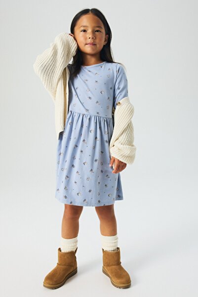 H&M Baskılı ve Pamuklu Elbise