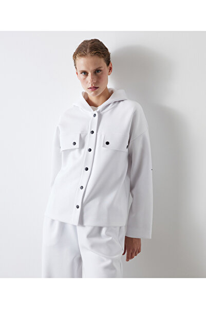 İpekyol Contrast Colored Sweatshirt with Snap Accessory