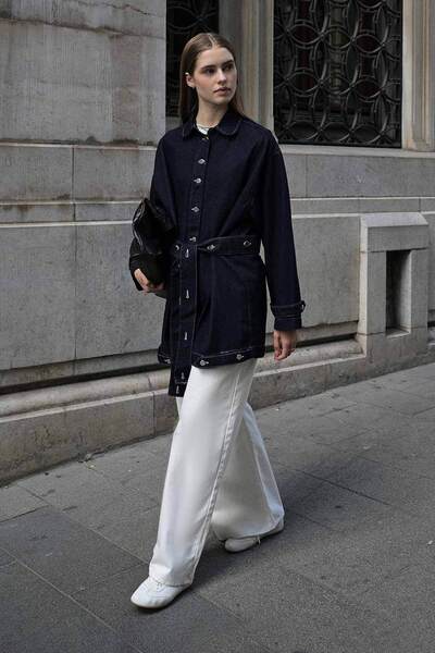 Hooopstore Tilda Oversize Navy Blue Denim Jacket