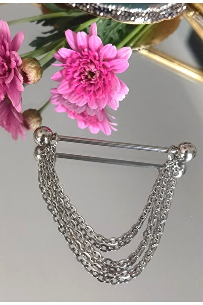 Bylin 316 L Cerrahi Çelik Zincirli Köprü Piercing/Bar Kalınlığı 1,6mm - 1 adet