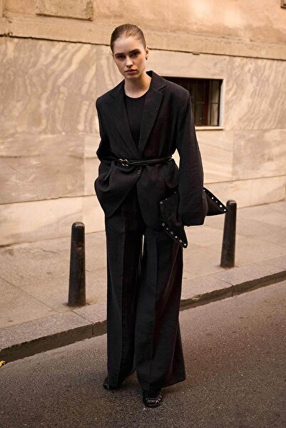 Hooopstore Μαύρο μπουφάν Lyocell Cupra Blazer