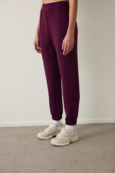 Penti Burgundy Silky Feel Normal Waist Jogger Sweatpants