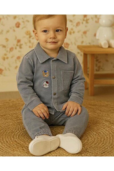 RAPAPA Baby Boy Embroidered Shirt and Pants Set 0334
