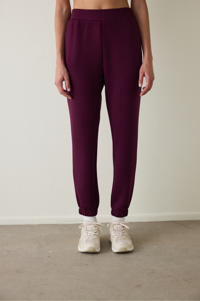Penti Burgundy Silky Feel Normal Waist Jogger Sweatpants