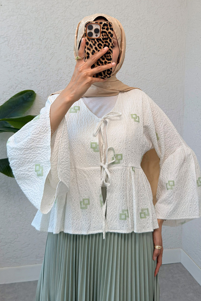 DPARİS Κιμονό με μοτίβο με λεπτομέρεια με κορδόνια