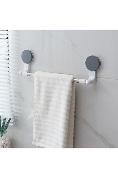 awwaline Suport pentru prosoape, alb, 34 cm, montare cu ventuză, instalare în...