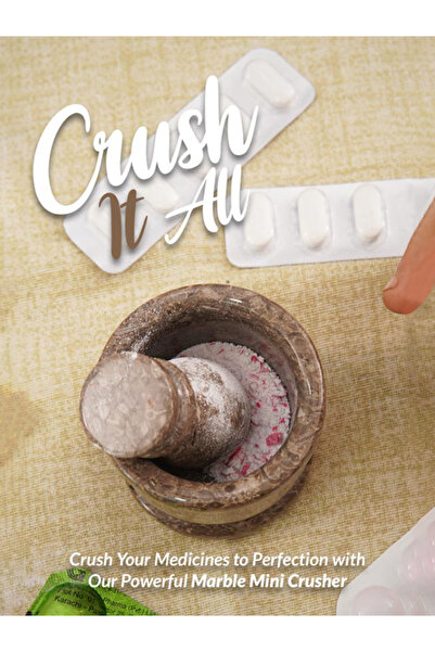 Radicaln Mini Oceanic Marble Mortar & Pestle Set – Natural Stone Spice Grinder 6.35 cm