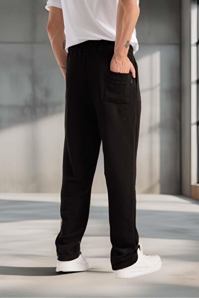 Valiberta Ανδρικό παντελόνι αθλητικό παντελόνι Mendes Baggy Fit Diagonal 3 Thread Fabric - Μαύρο