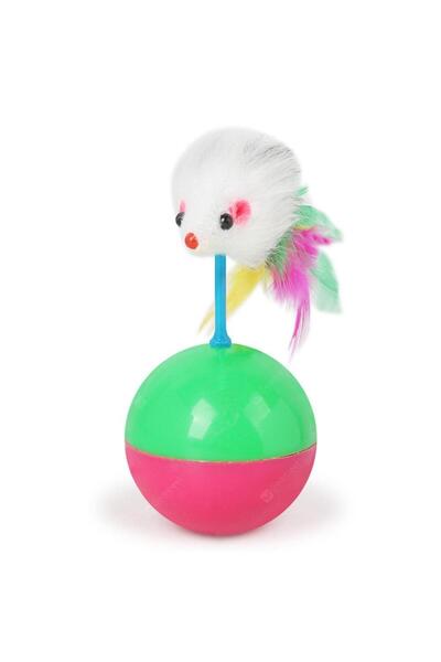 optana Cat Play Ball with Mouse Pilgrim Non-Lying Cat Toy Pet Toy