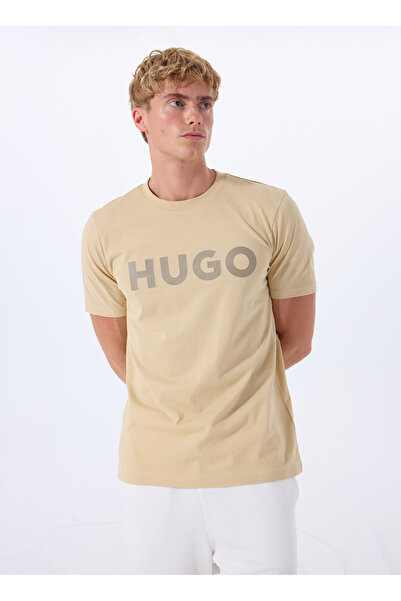 HUGO Bisiklet Yaka Düz Bej Erkek T-Shirt 50467556_Dulivio 10229761 01