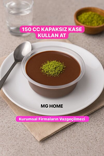 MG HOME 50 Adet 150 cc Sup Kase + Kapaksız Plastik Puding Meze Tatlı Pasta Dondurma Aşure Kabı