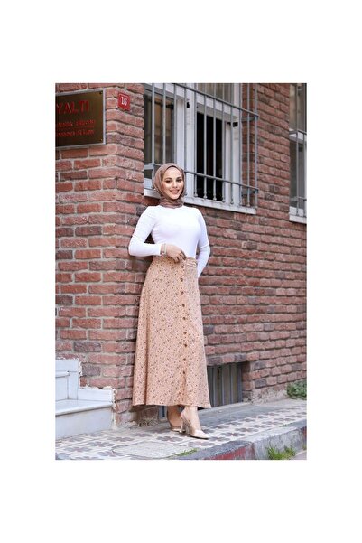 VELLICHOR Fusta Viscon cu nasturi albă