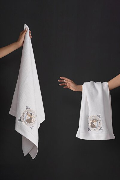 VAROL 100% Microcotton Top Quality Towel Set with Bush Embroidery