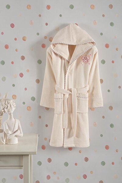 VAROL رداء حمام بنمط النادل مطرز من الخيزران - فلامينجو