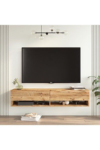 Yurupa Aven Tv Ünitesi Tv Sehpası Raflı Kapaklı 140cm Çam AVE11-A