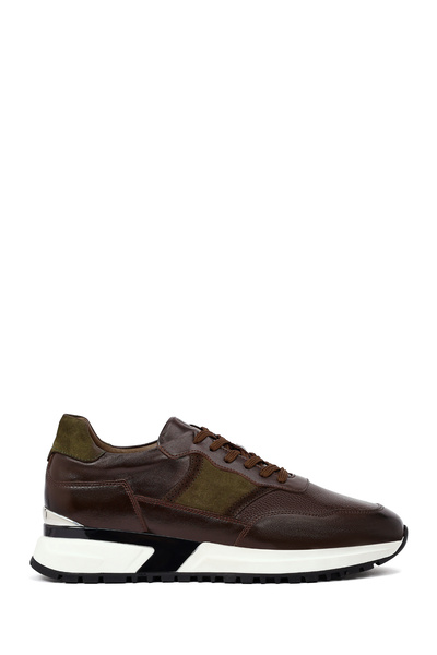 Derimod Men's Brown Lace-Up Thick Sole Leather Casual Sneaker 25Wfd600314