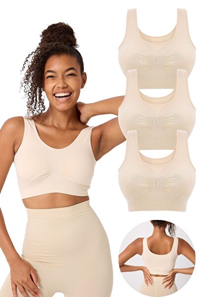 FOREVER MORE Γυναικείο μπουστάκι 3 τεμαχίων χωρίς ραφή με χοντρό λουράκι και εύκαμπτο μαξιλαράκι