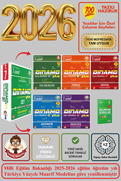 Tonguç Yayınları 7. Sınıf Yeni Nesil Djital Dinamo Tüm Dersler Soru Bankası Seti