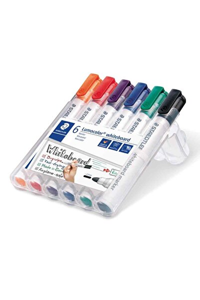 Staedtler Set de 6 markere Lumocolor pentru tablă albă, culori asortate 351-WP6