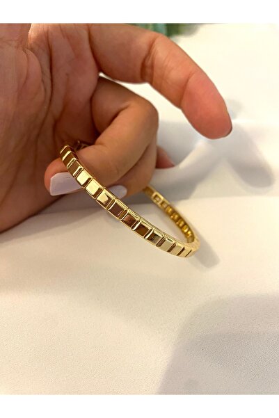 Emira Luxe Accessory Çelik 14k Oval Kararmaz Kelepçe Kadın Bileklik