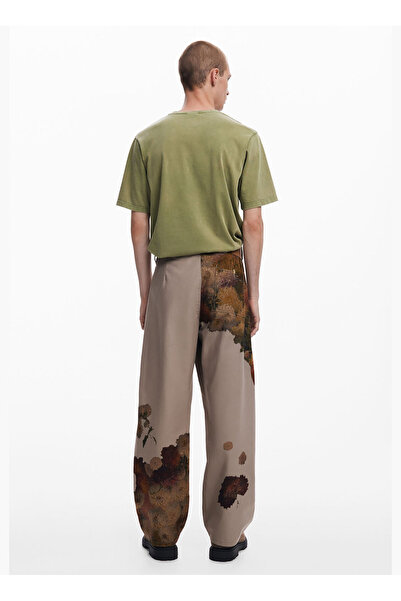 Desigual Bisiklet Yaka Haki Erkek T-Shirt 25SMTK13_MAN KNIT T-SHIRT SHORT SLE