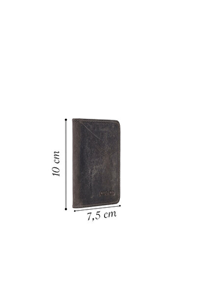 Derimod Men's Gray Leather Card Holder 000A2D3155Cr