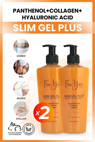 For You Gold Slim Jel Plus 2'li Fırsat–İnceltme,Toparlama,Sıkılaşma Yardımcı, Selülit ve Çatlak Karşıtı Jel-Krem