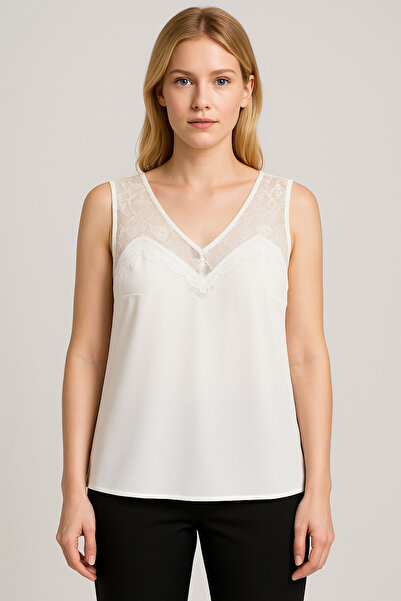 Sibel Günay Butik Women's Tank Top |   Lace Detailed |   White – Elegant and ...
