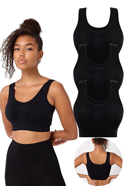 FOREVER MORE 3-Piece Women's Seamless Thick Strap Flexible Pad Bustier