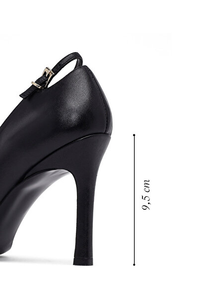 Derimod Women's Black Thin Heeled Leather Stiletto 25Afd162418