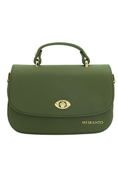 Meskanto Geantă de mână și de umăr Riva din piele naturală cu curea cu lanț