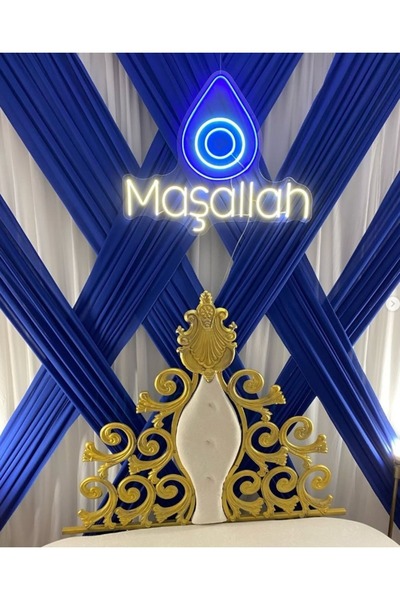 NEON SEPETİ MAŞALLAH NAZAR BONCUĞU 75X55 CM NEON TABELA