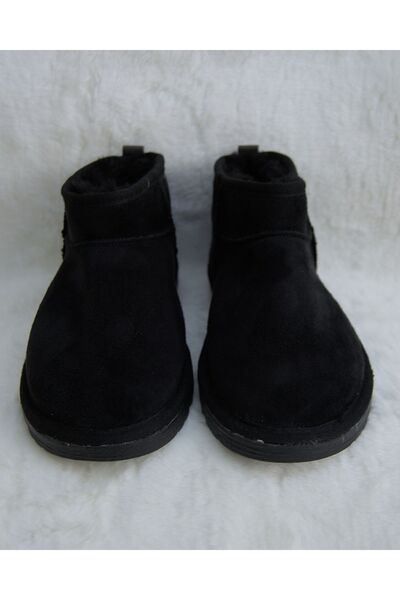 M Miel Kadın/kız Gri Ultra Mini Süet Bot Içi Kürklü Kışlık Bot&bootie