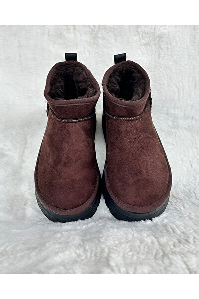 M Miel Kadın Kalın Taban Ultra Mini Süet Bot Kışlık Bot & bootie