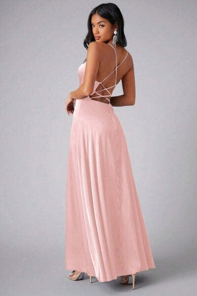 StreetWear Outlet Rochie Dama, Satin, Eleganta, Cu Bretele Incrucisate